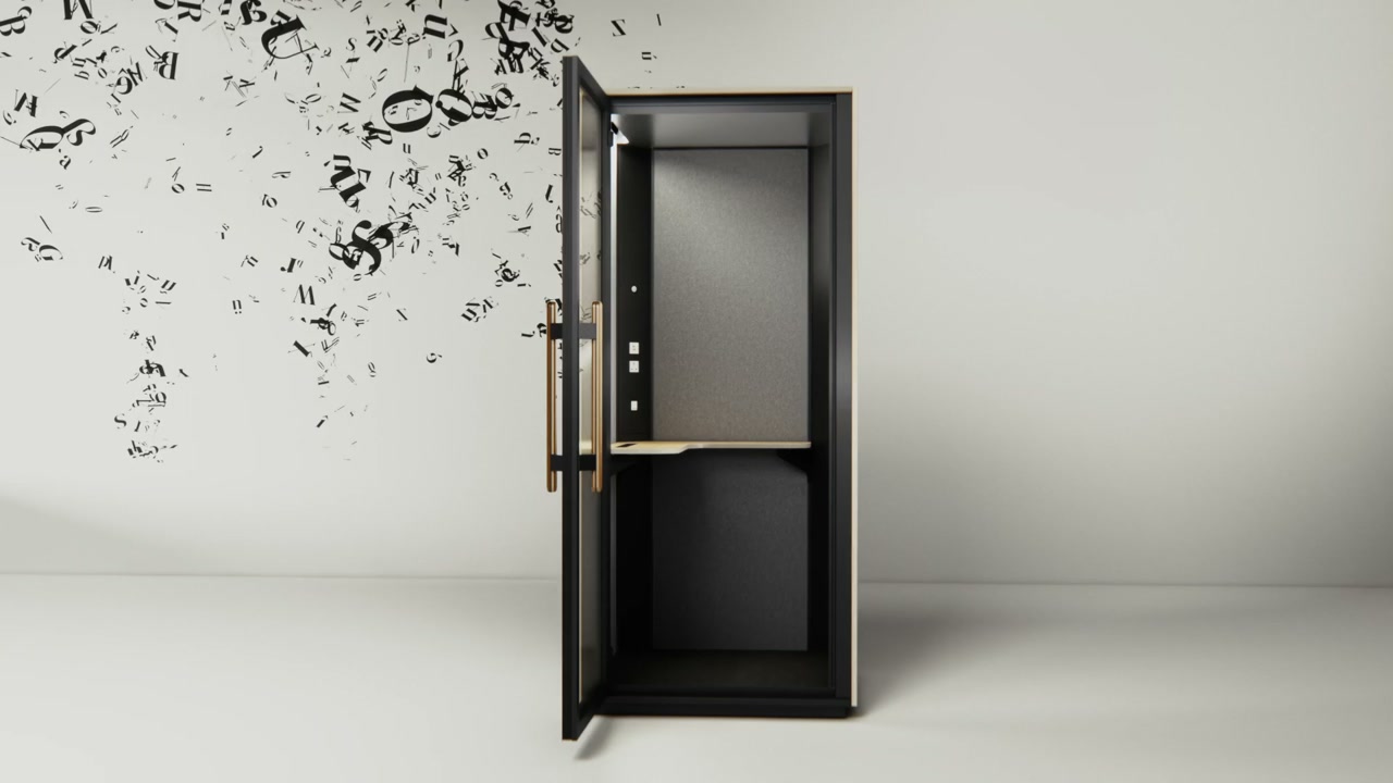 Orangebox Be my guest office phone booth 3D product visualization